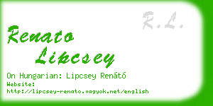 renato lipcsey business card