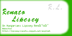 renato lipcsey business card